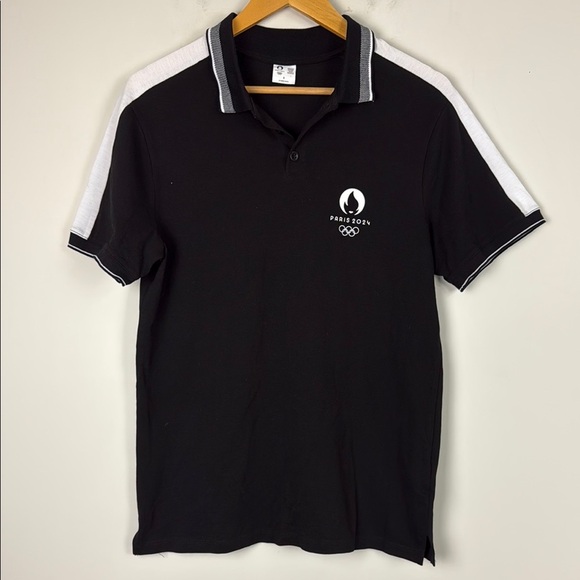 Paris Olympics 2024 Black Polo Shirt Size Small - Picture 1 of 9